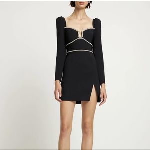 self portrait dress crepe rhinestone detail mini dress- NEW with tags